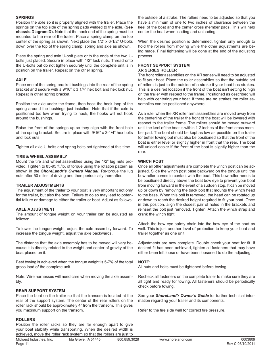 ShoreLand'r LUXR2314SW V.3 User Manual | Page 11 / 12