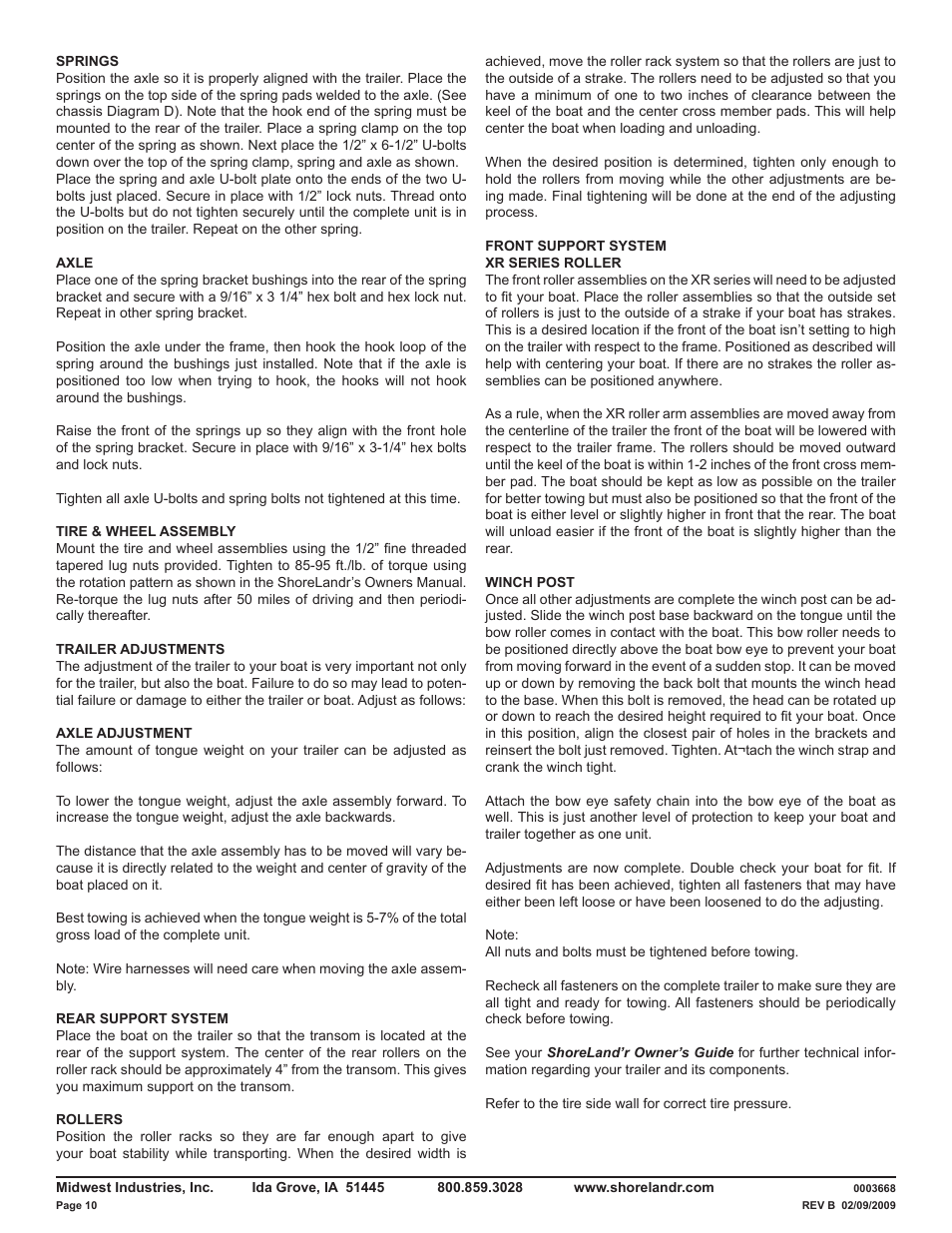 ShoreLand'r LUXR2314XXL V.3 User Manual | Page 10 / 10