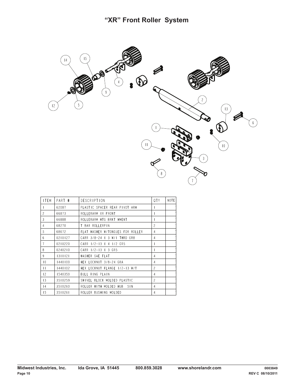 Xr” front roller system | ShoreLand'r LUXR28BXXL V.3 User Manual | Page 10 / 12