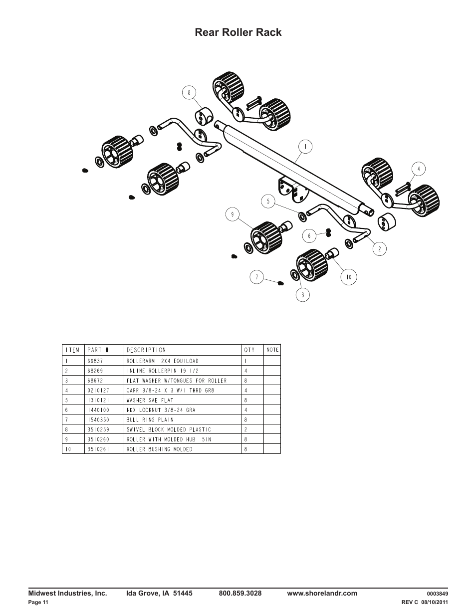 Rear roller rack | ShoreLand'r LUXR28BXXL V.3 User Manual | Page 11 / 12