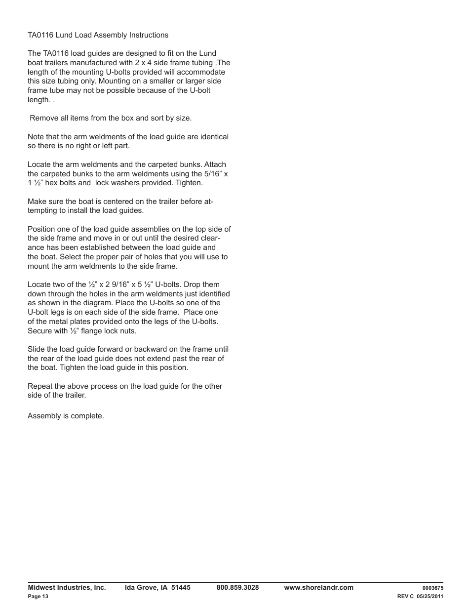 ShoreLand'r LUXR29CBLW V.1 User Manual | Page 13 / 15