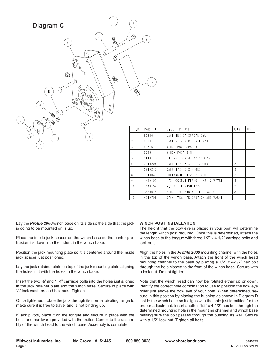 Diagram c | ShoreLand'r LUXR29CBLW V.1 User Manual | Page 5 / 15