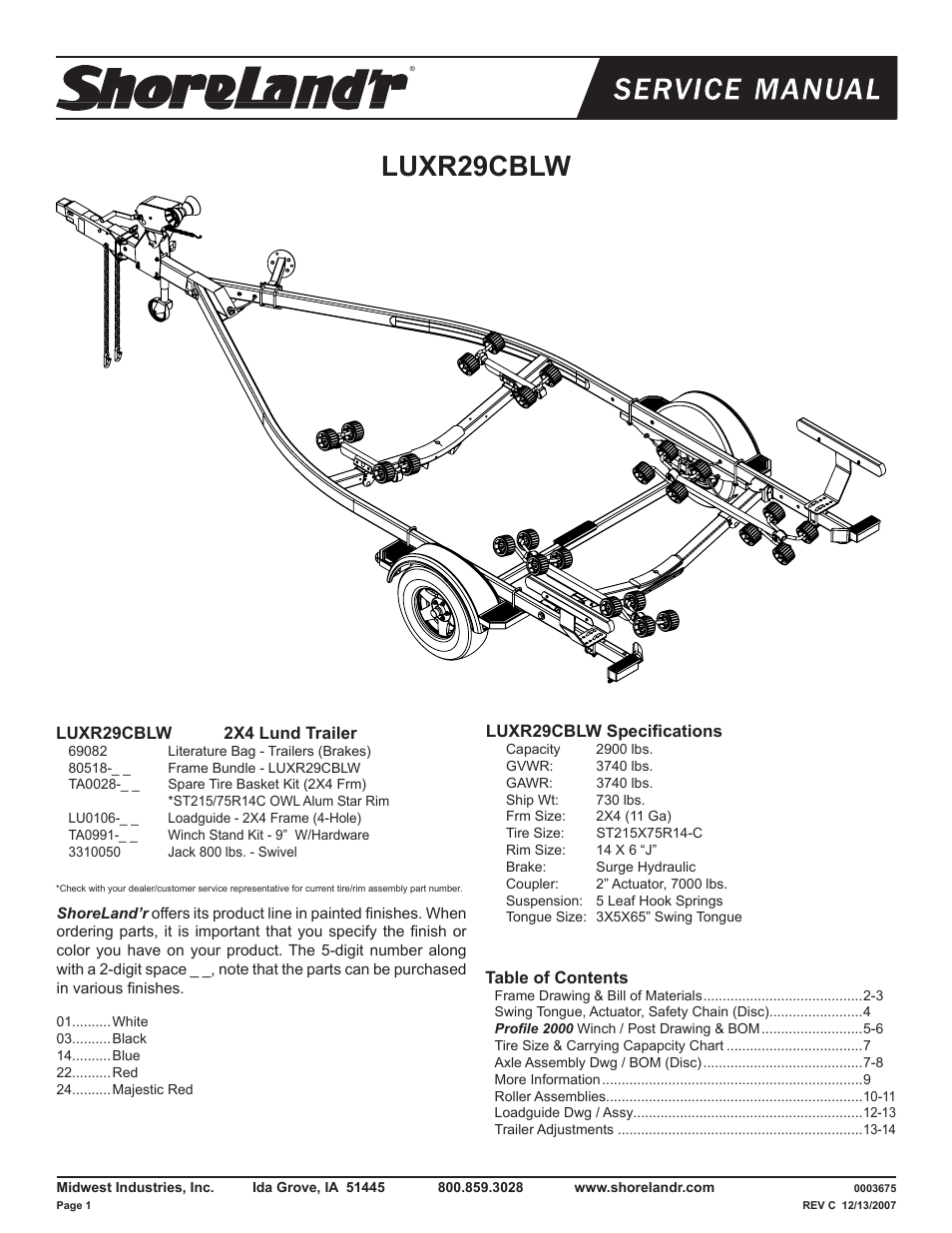 ShoreLand'r LUXR29CBLW V.2 User Manual | 14 pages