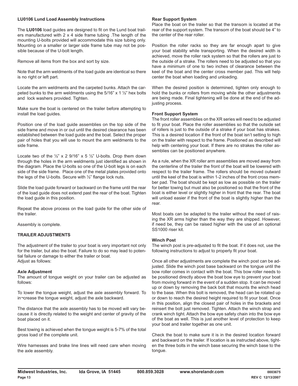 ShoreLand'r LUXR29CBLW V.2 User Manual | Page 13 / 14