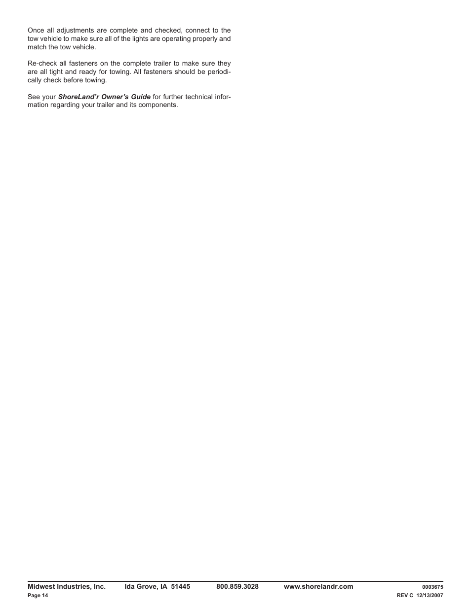 ShoreLand'r LUXR29CBLW V.2 User Manual | Page 14 / 14