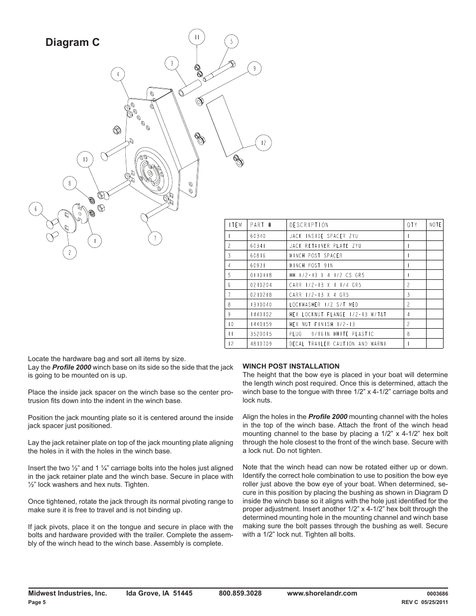 Diagram c | ShoreLand'r LUXR29CBSW V.3 User Manual | Page 5 / 13