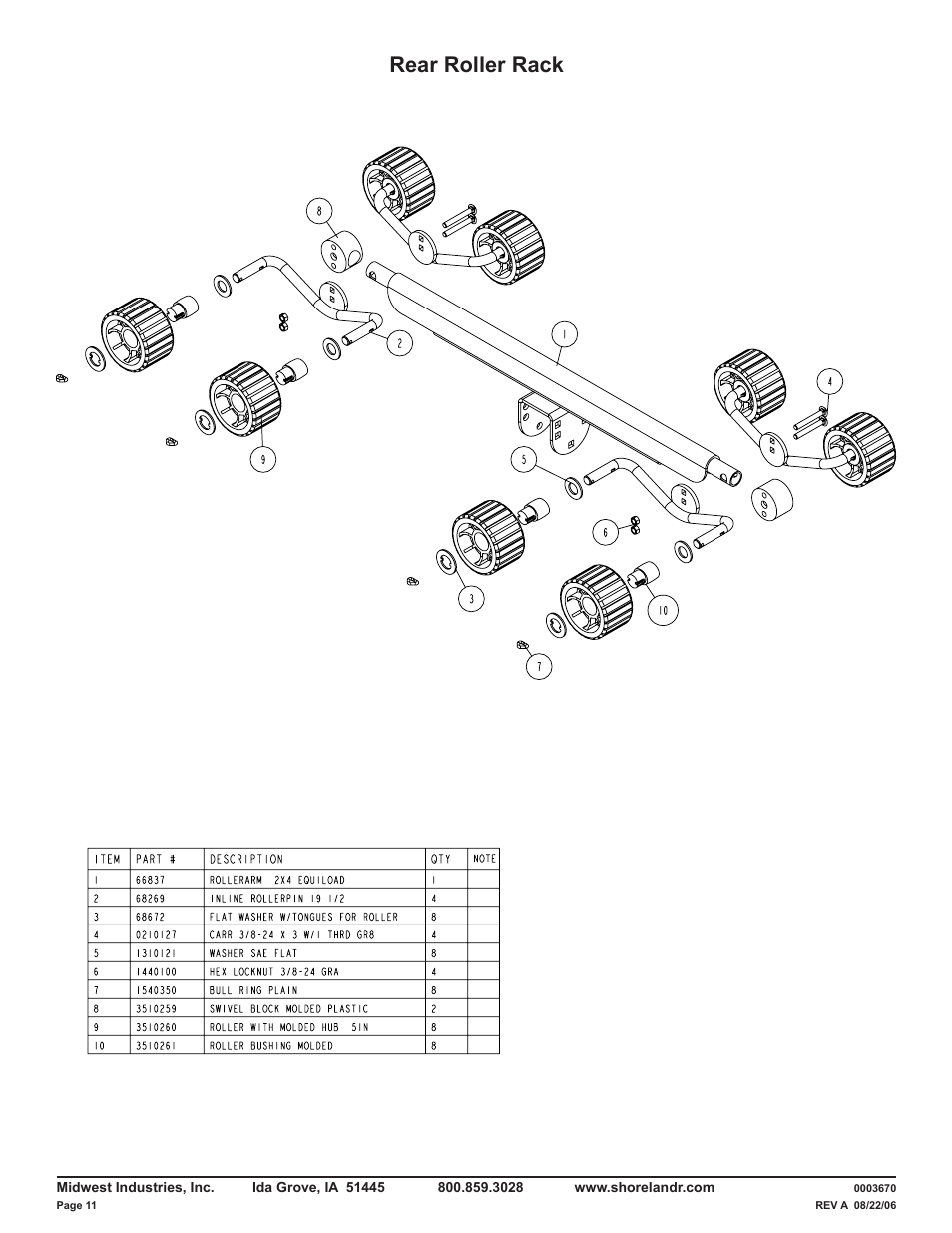 Rear roller rack | ShoreLand'r LUXR30BLW V.1 User Manual | Page 11 / 12