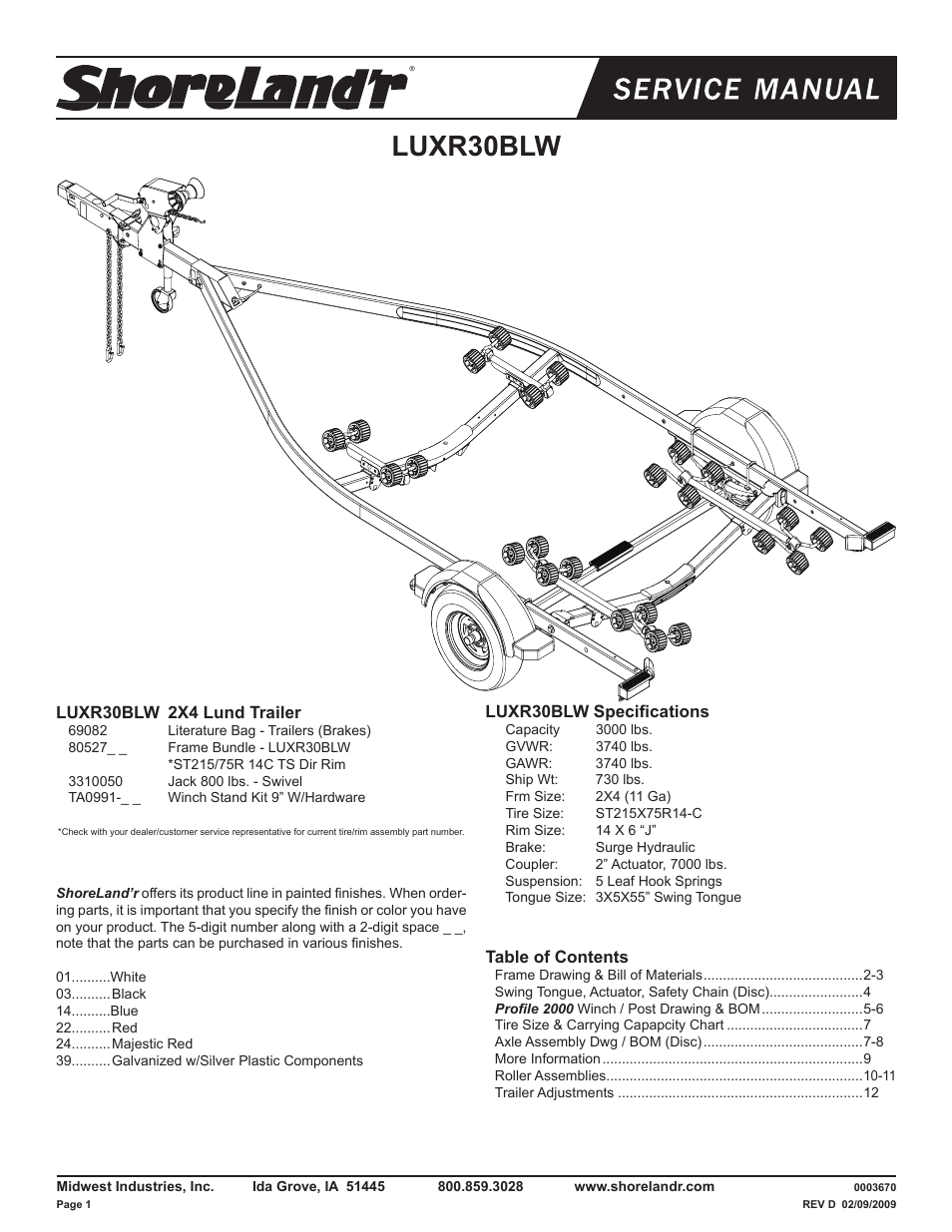 ShoreLand'r LUXR30BLW V.2 User Manual | 12 pages