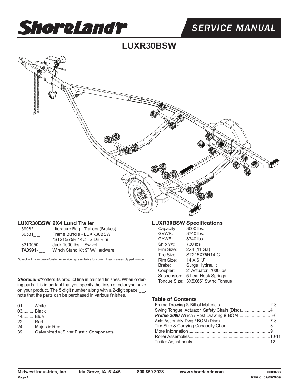 ShoreLand'r LUXR30BSW V.1 User Manual | 12 pages