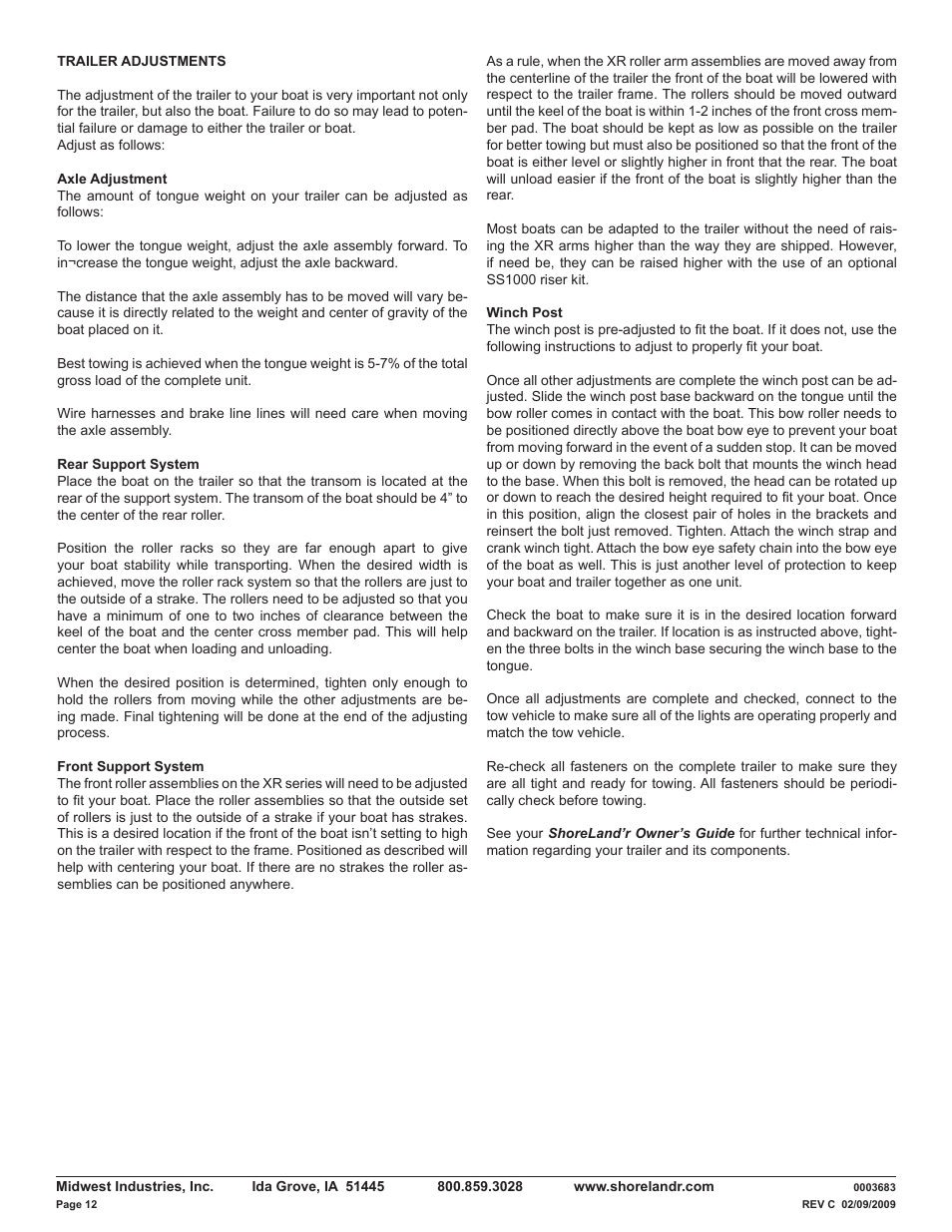 ShoreLand'r LUXR30BSW V.1 User Manual | Page 12 / 12