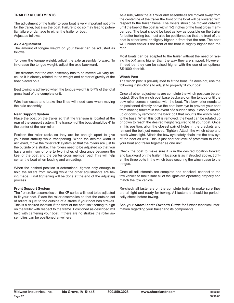 ShoreLand'r LUXR30BSW V.2 User Manual | Page 12 / 12