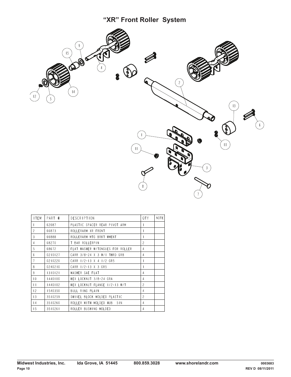 Xr” front roller system | ShoreLand'r LUXR30BSW V.3 User Manual | Page 10 / 12