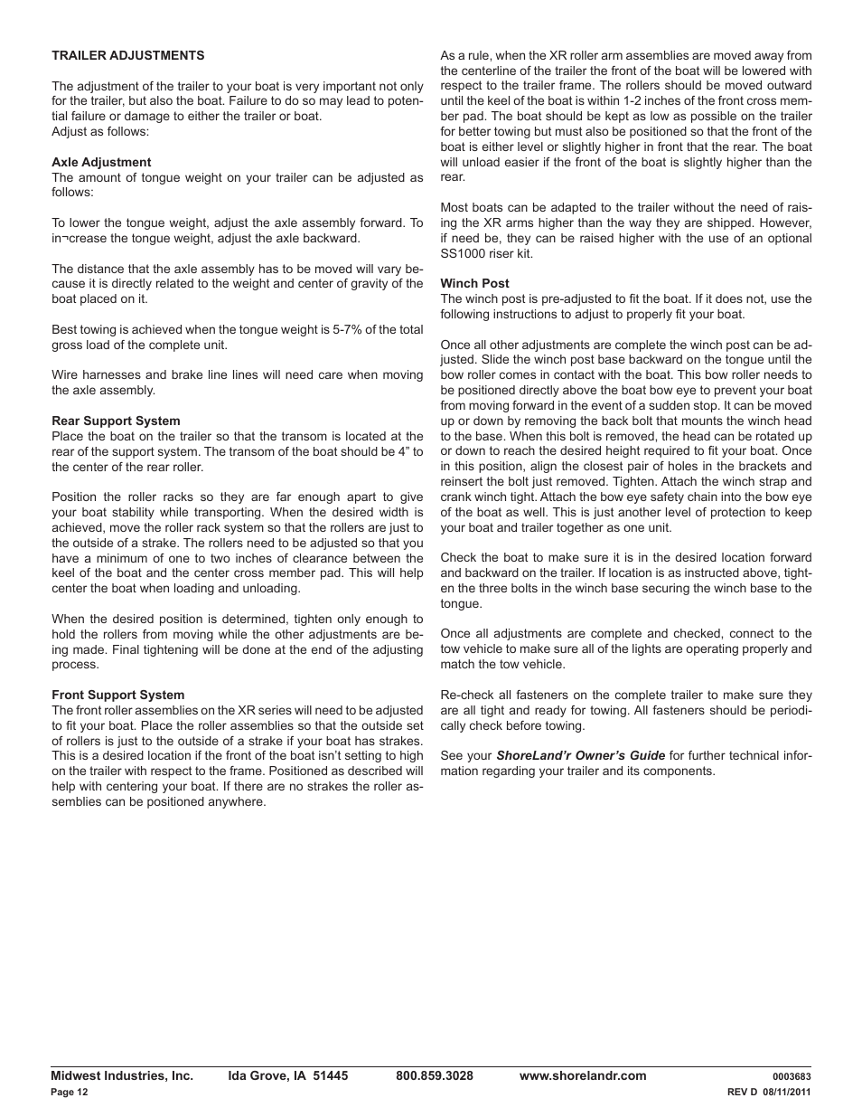 ShoreLand'r LUXR30BSW V.3 User Manual | Page 12 / 12