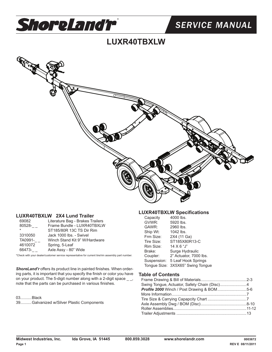 ShoreLand'r LUXR40TBXLW V.1 User Manual | 14 pages