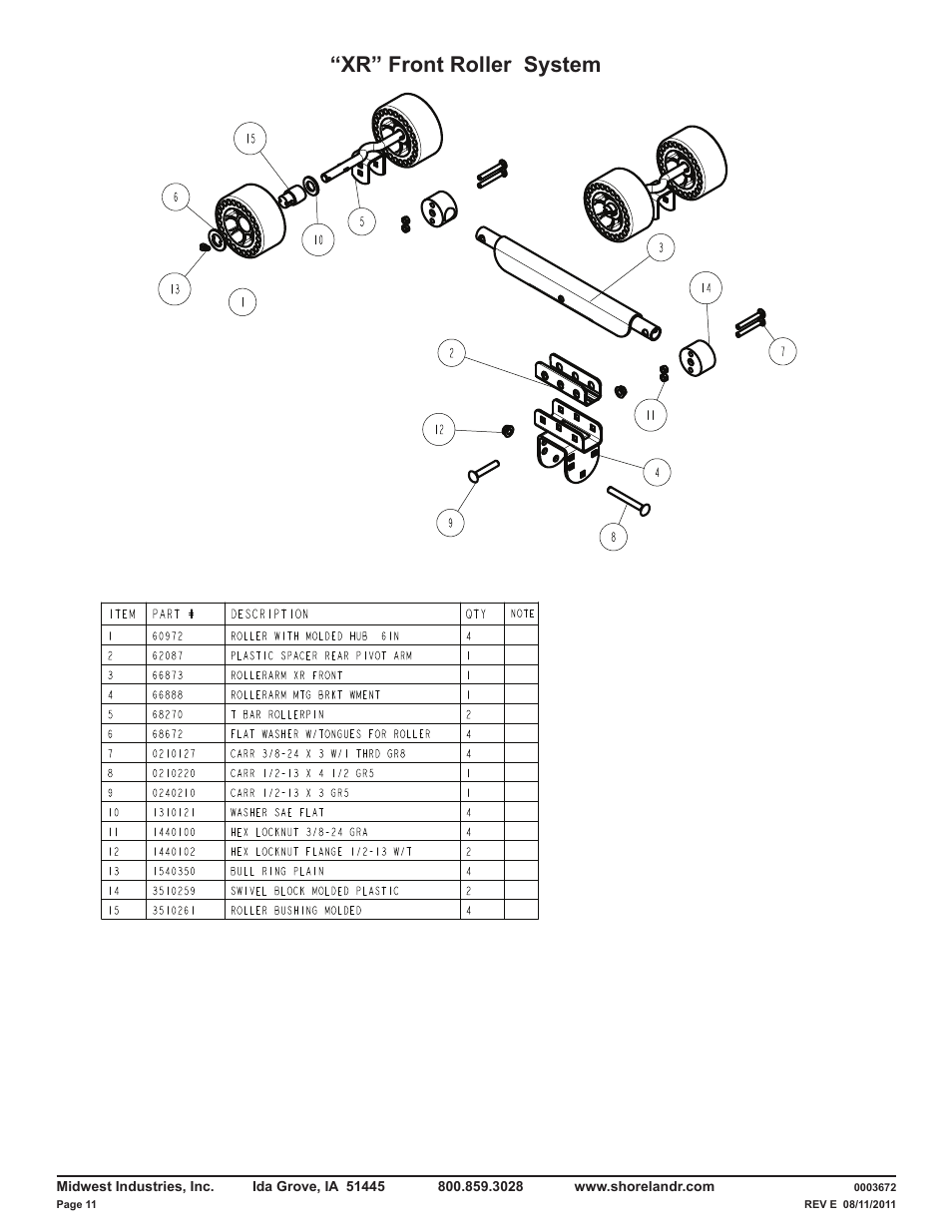 Xr” front roller system | ShoreLand'r LUXR40TBXLW V.1 User Manual | Page 11 / 14