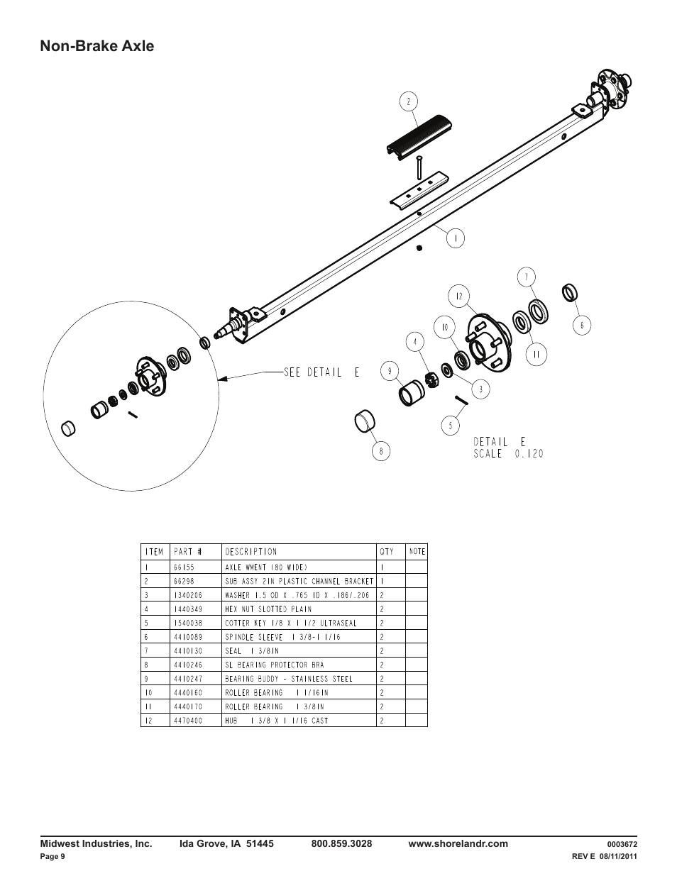 Non-brake axle | ShoreLand'r LUXR40TBXLW V.1 User Manual | Page 9 / 14