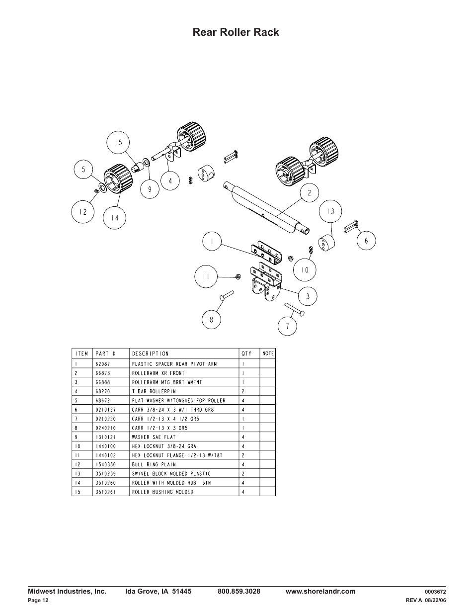 Rear roller rack | ShoreLand'r LUXR40TBXLW V.2 User Manual | Page 12 / 14