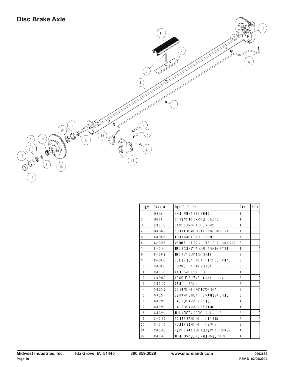 Disc brake axle | ShoreLand'r LUXR40TBXLW V.3 User Manual | Page 10 / 14