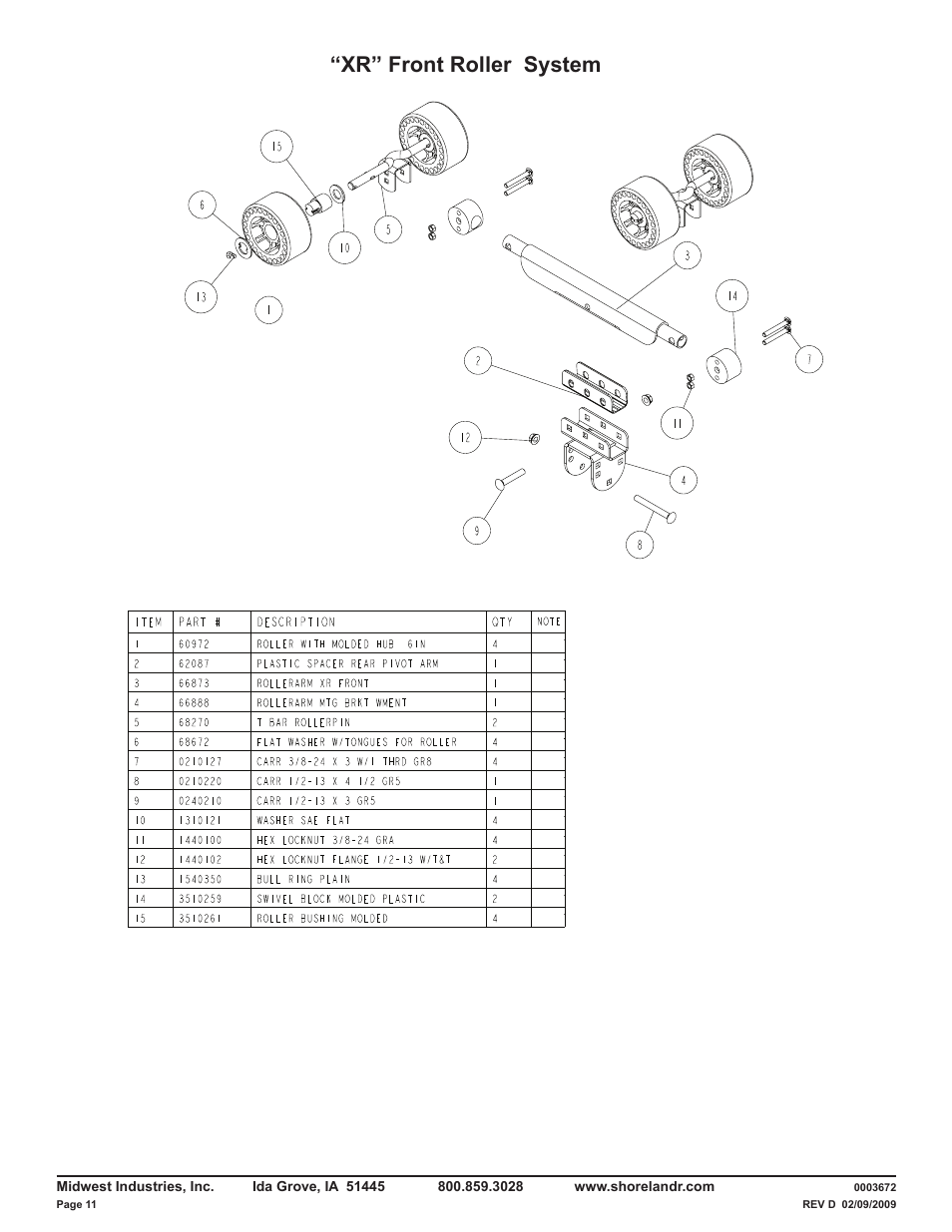 Xr” front roller system | ShoreLand'r LUXR40TBXLW V.3 User Manual | Page 11 / 14