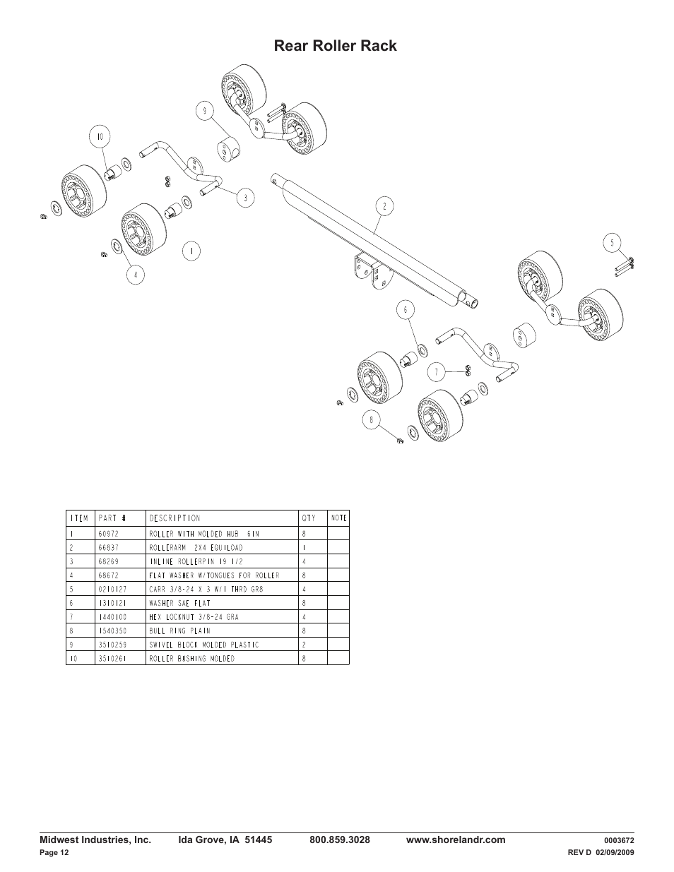 Rear roller rack | ShoreLand'r LUXR40TBXLW V.3 User Manual | Page 12 / 14