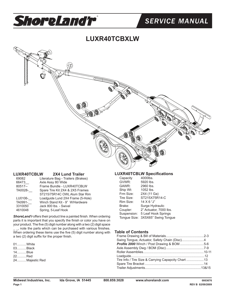 ShoreLand'r LUXR40TCBXLW V.1 User Manual | 15 pages
