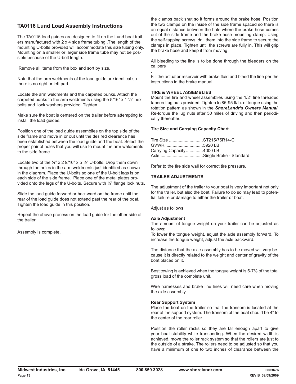 ShoreLand'r LUXR40TCBXLW V.1 User Manual | Page 13 / 15