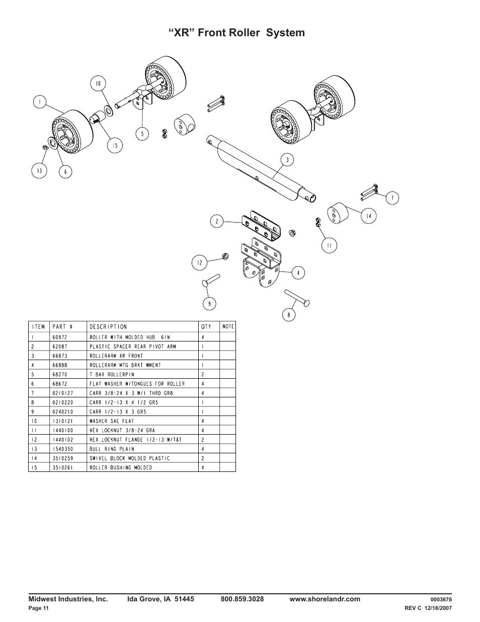 Xr” front roller system | ShoreLand'r LUXR40TCBXLW V.3 User Manual | Page 11 / 14