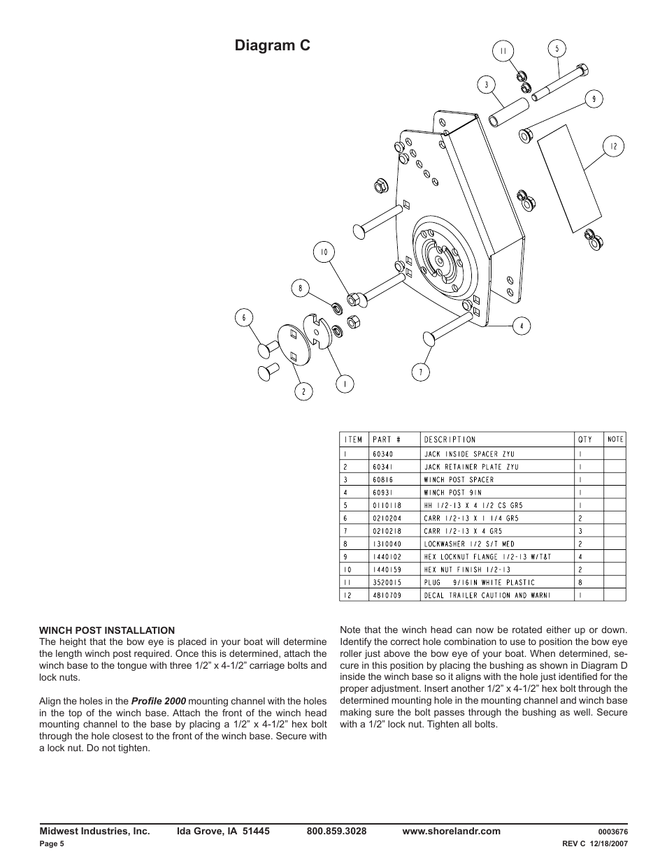 Diagram c | ShoreLand'r LUXR40TCBXLW V.3 User Manual | Page 5 / 14