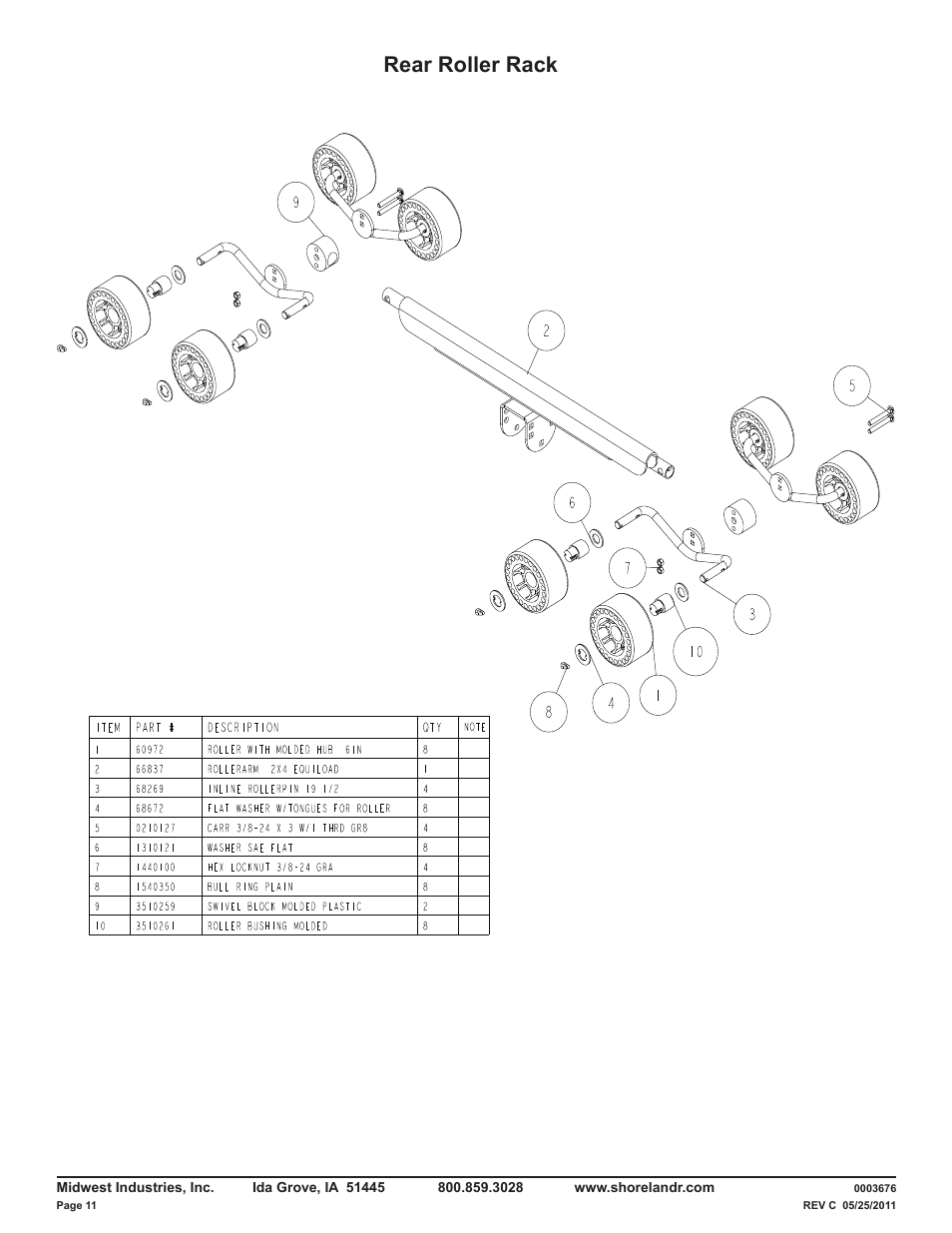 Rear roller rack | ShoreLand'r LUXR40TCBXLW V.4 User Manual | Page 11 / 15