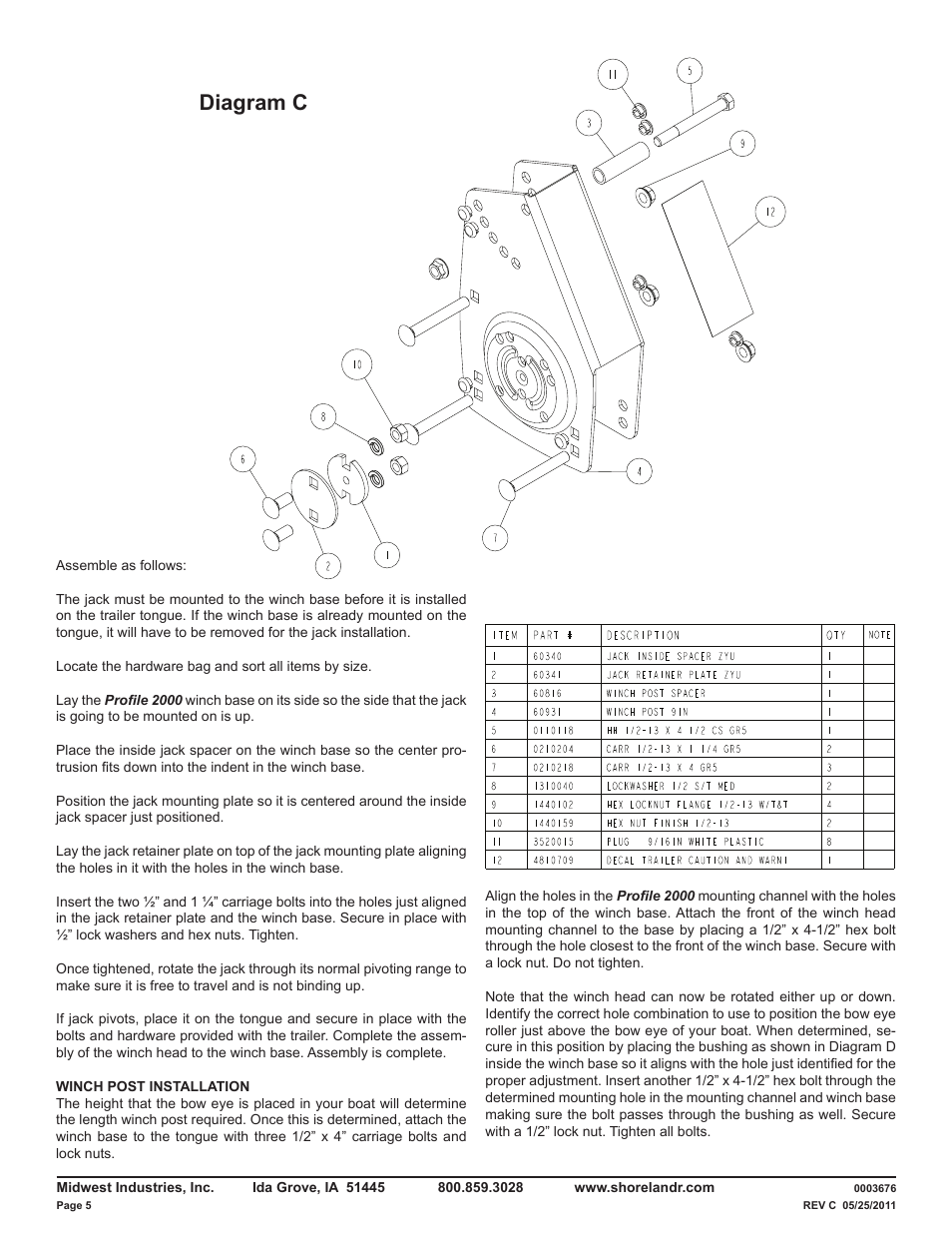 Diagram c | ShoreLand'r LUXR40TCBXLW V.4 User Manual | Page 5 / 15