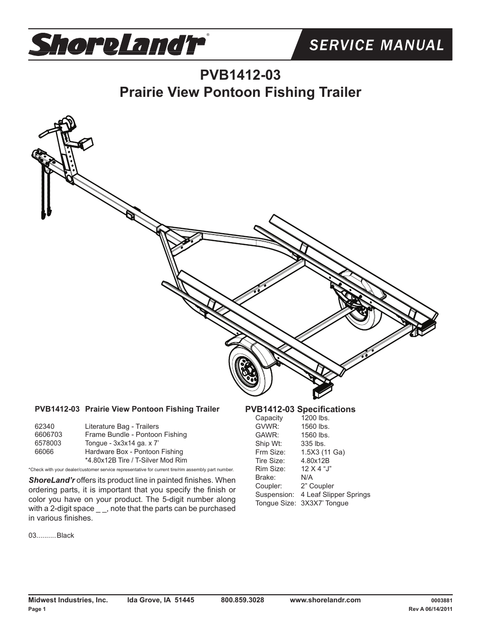 ShoreLand'r PVB1412 V.1 User Manual | 6 pages