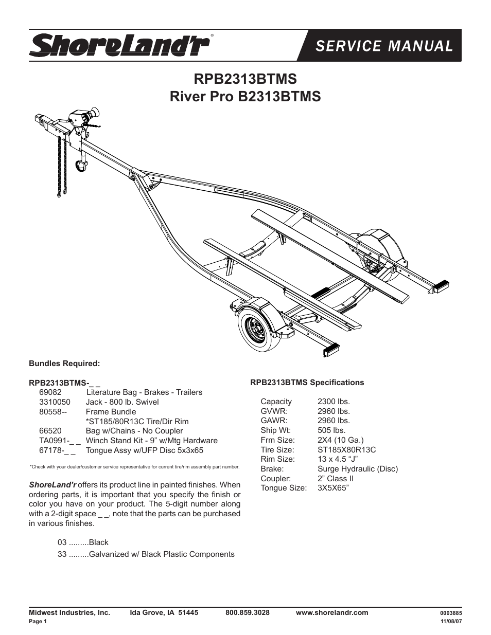 ShoreLand'r RPB2313BTMS User Manual | 10 pages