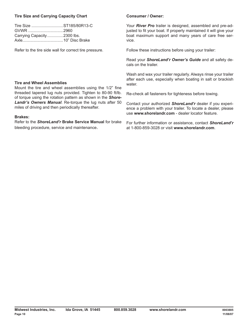 ShoreLand'r RPB2313BTMS User Manual | Page 10 / 10