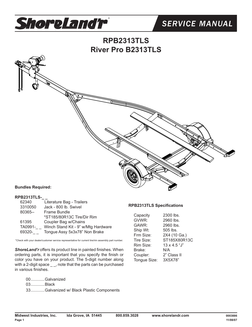 ShoreLand'r RPB2313TLS User Manual | 8 pages