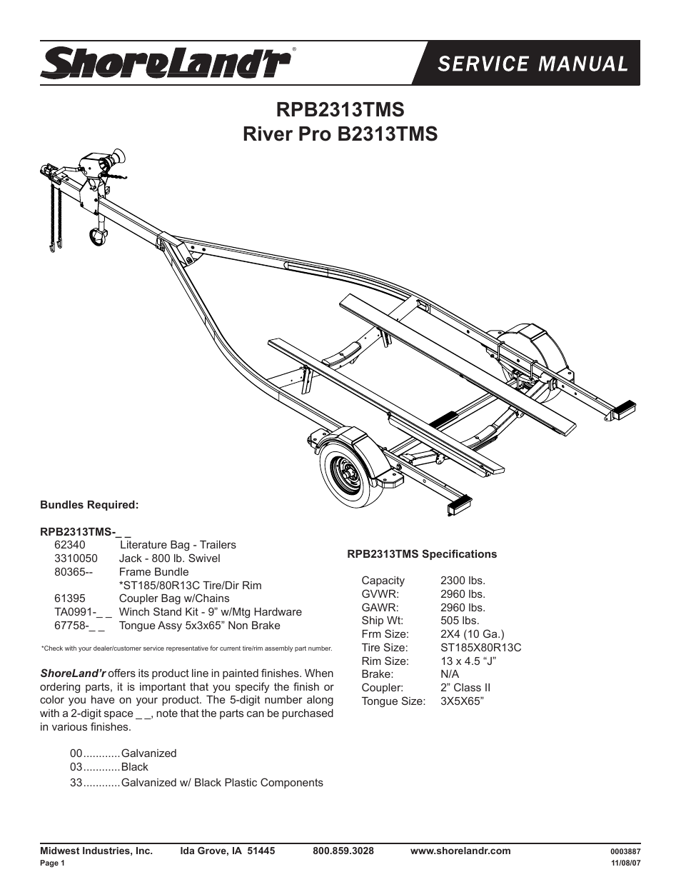 ShoreLand'r RPB2313TMS User Manual | 8 pages