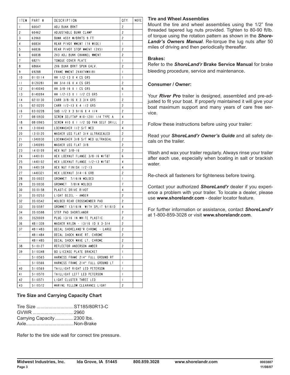 ShoreLand'r RPB2313TMS User Manual | Page 3 / 8