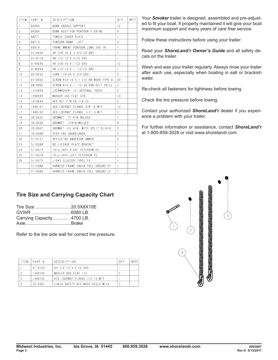 Tire size and carrying capacity chart | ShoreLand'r SMPT2347TB User Manual | Page 3 / 10