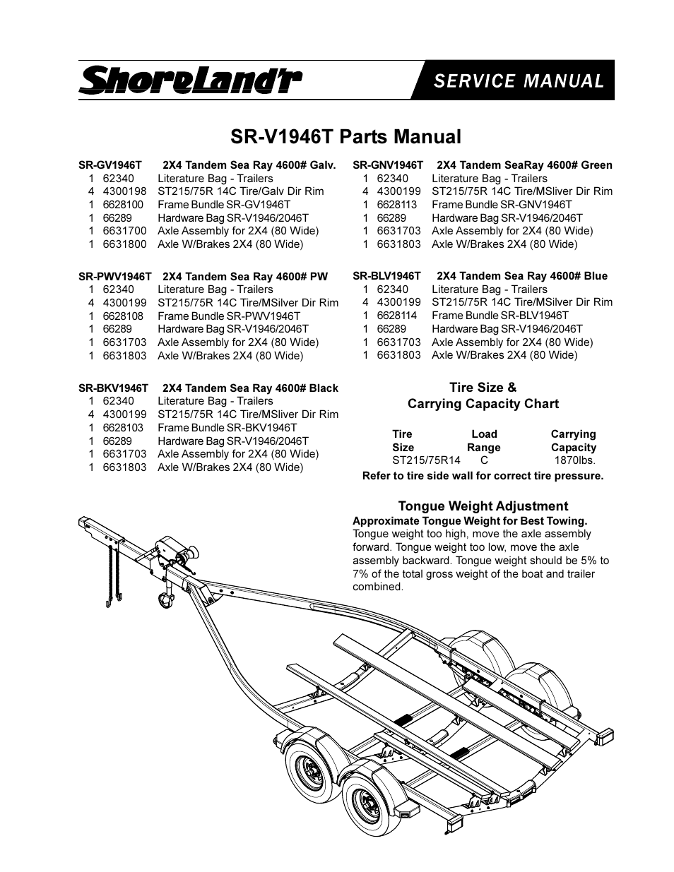 ShoreLand'r SR-V1946T User Manual | 4 pages