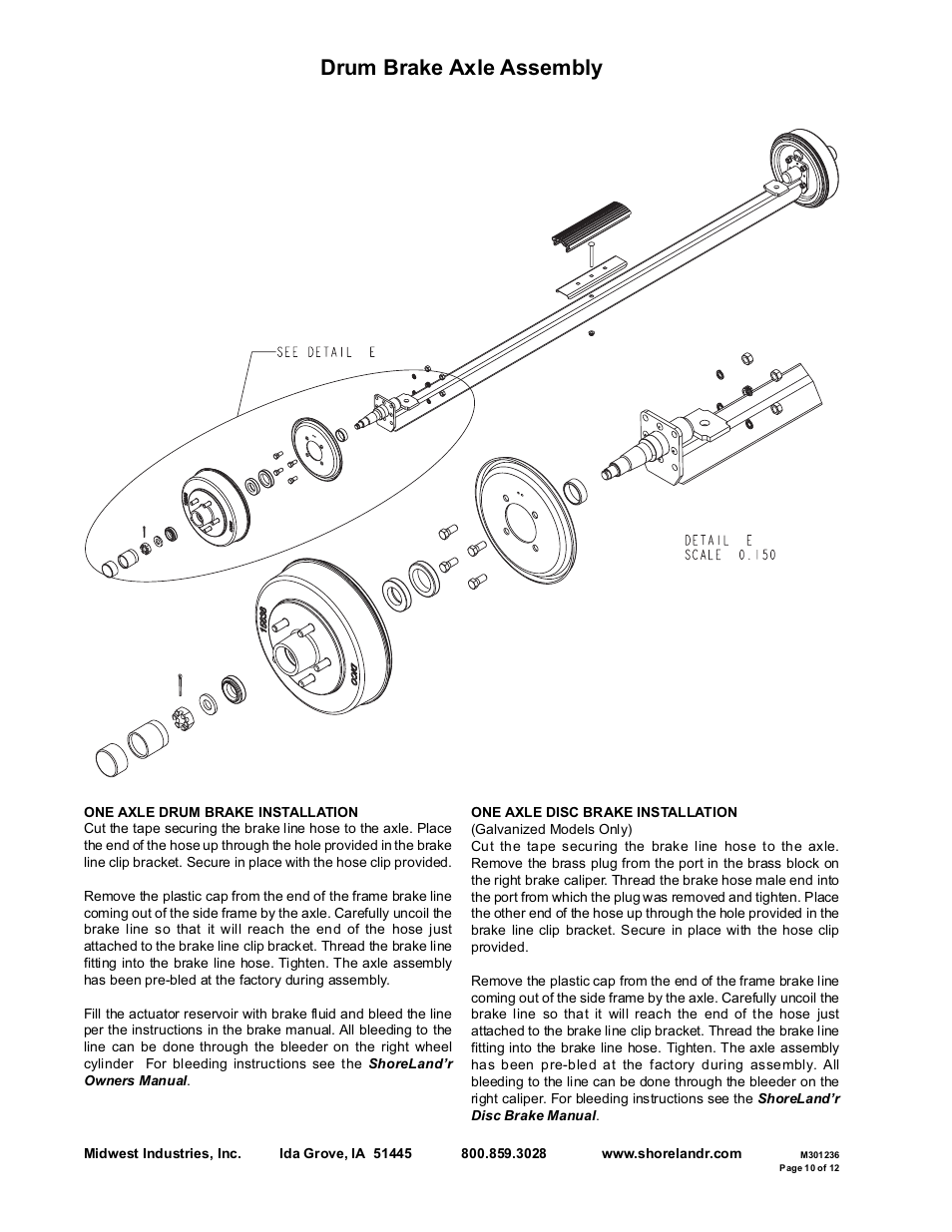 Drum brake axle assembly | ShoreLand'r SRV24 V.1 User Manual | Page 10 / 12