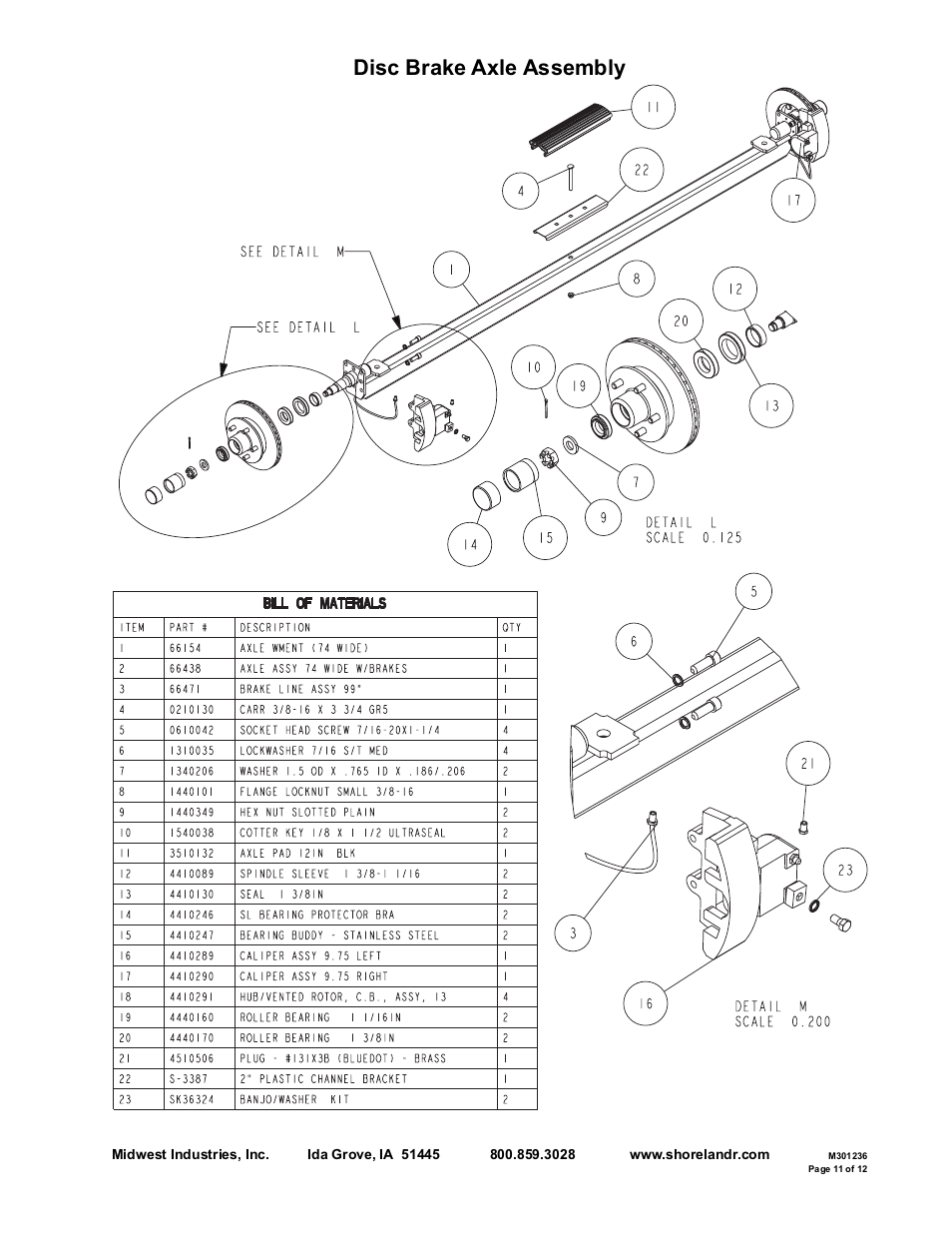 Disc brake axle assembly | ShoreLand'r SRV24 V.1 User Manual | Page 11 / 12