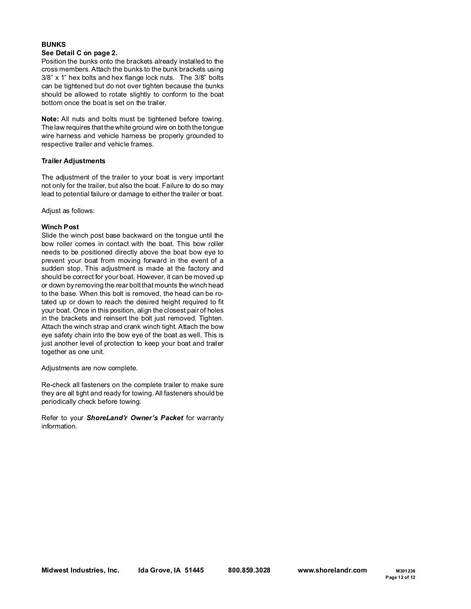 ShoreLand'r SRV24 V.1 User Manual | Page 12 / 12