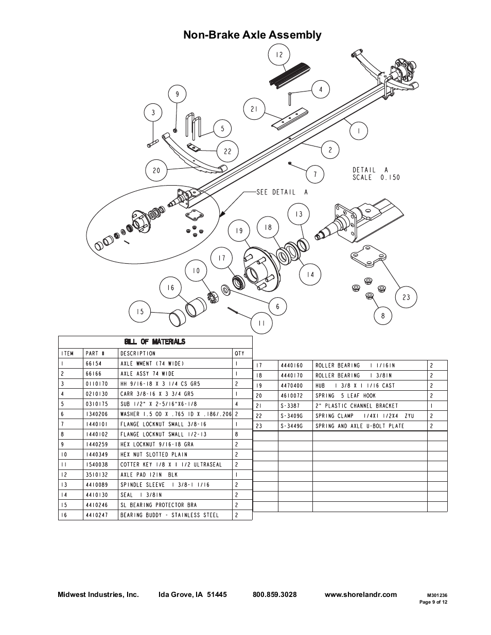 Non-brake axle assembly | ShoreLand'r SRV24 V.1 User Manual | Page 9 / 12