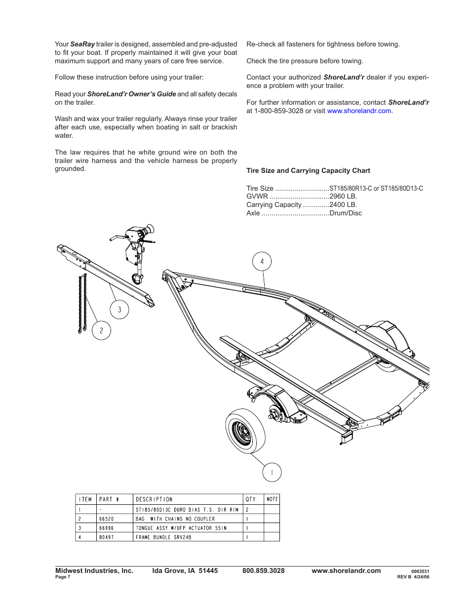 ShoreLand'r SRV24B User Manual | Page 7 / 8