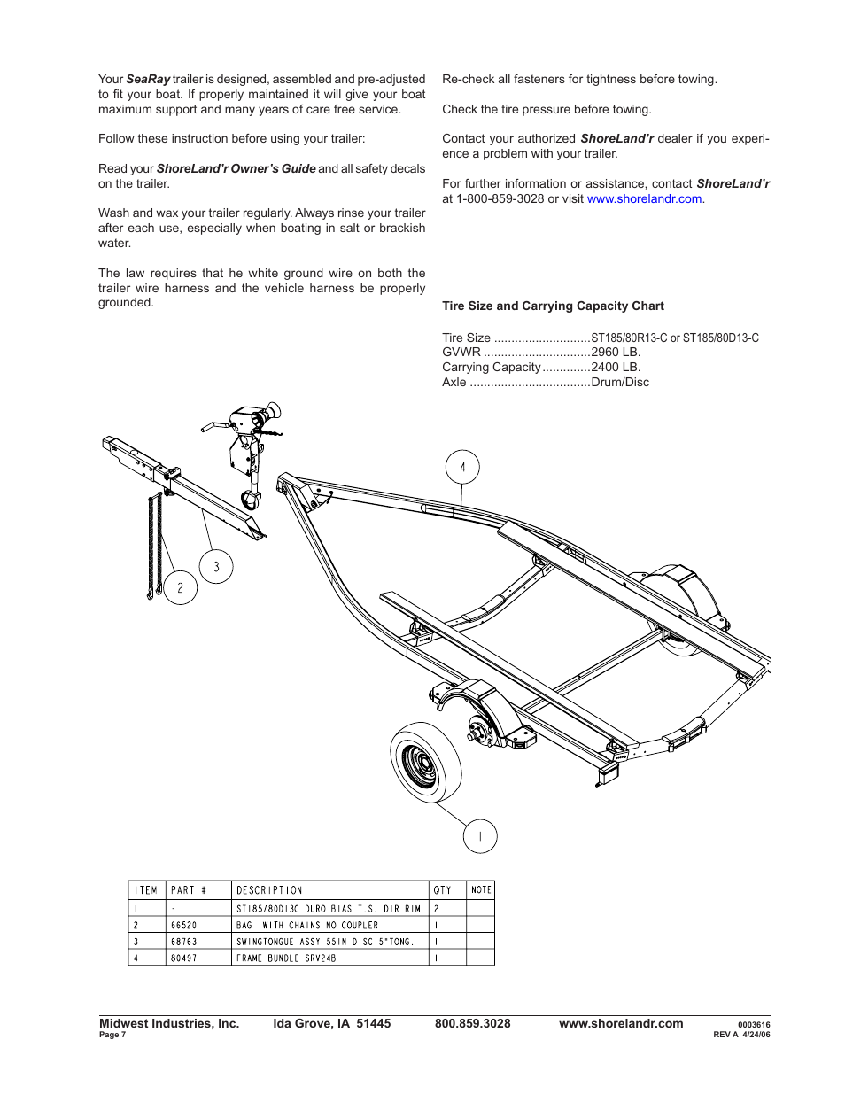 ShoreLand'r SRV24BH User Manual | Page 7 / 8