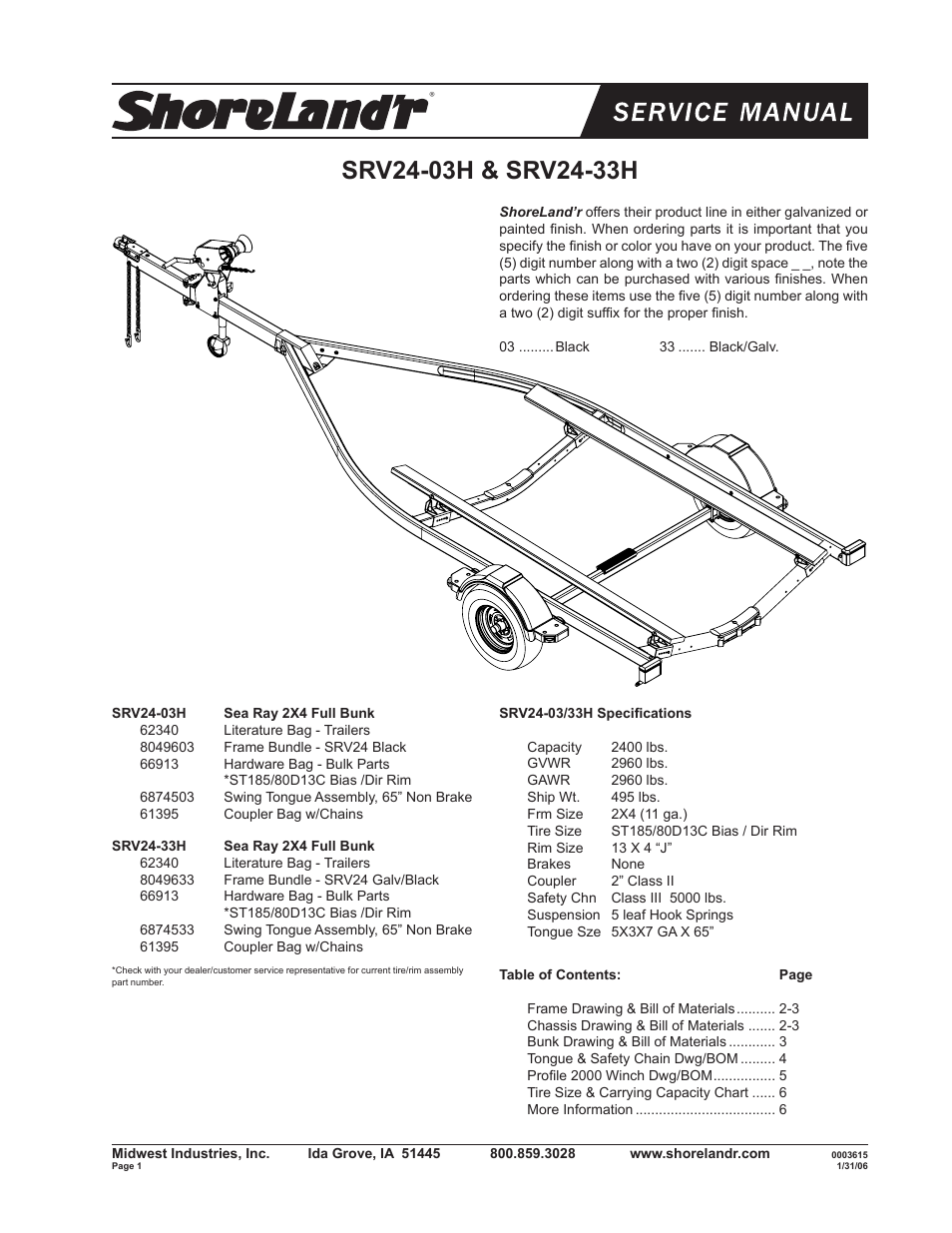 ShoreLand'r SRV24H User Manual | 6 pages