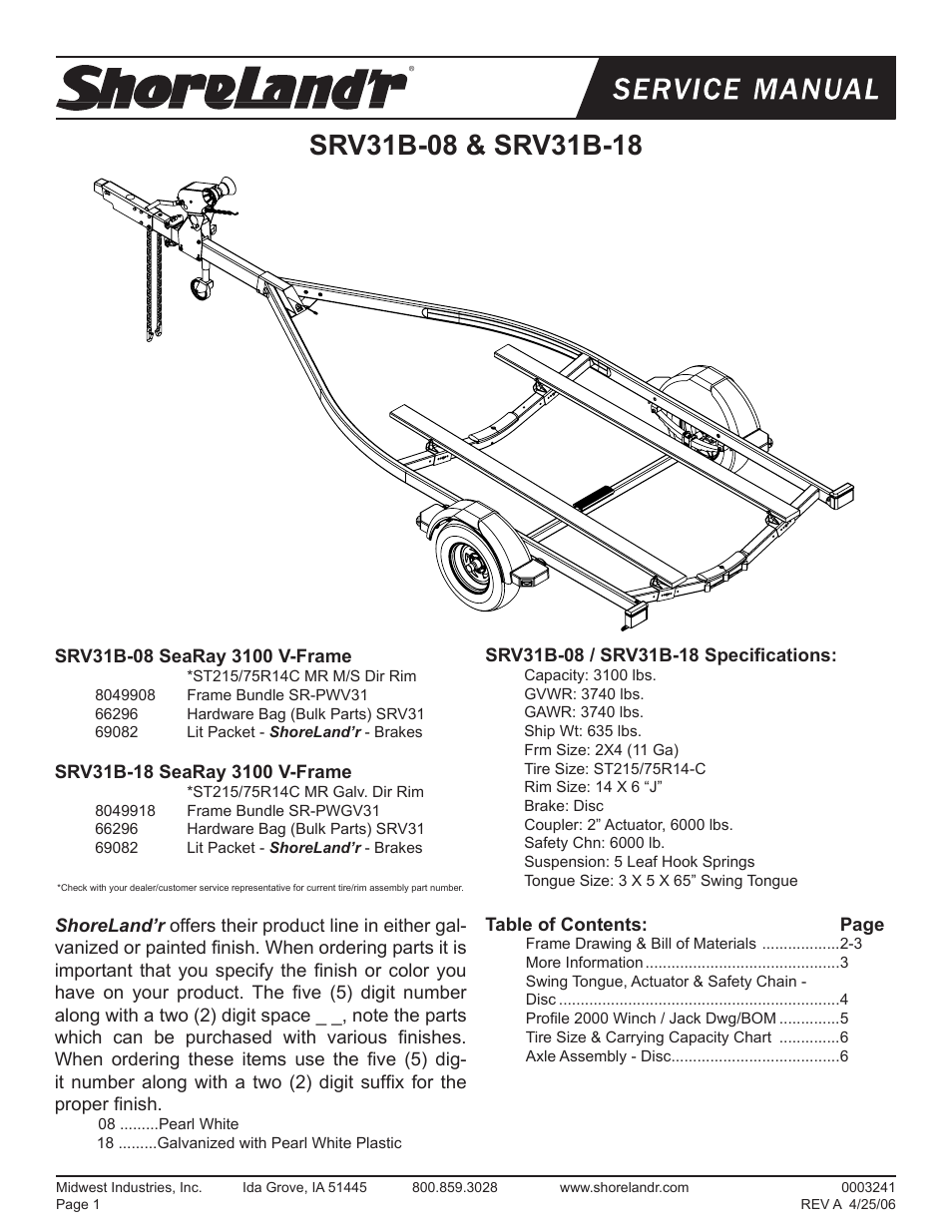 ShoreLand'r SRV31B V.3 User Manual | 6 pages
