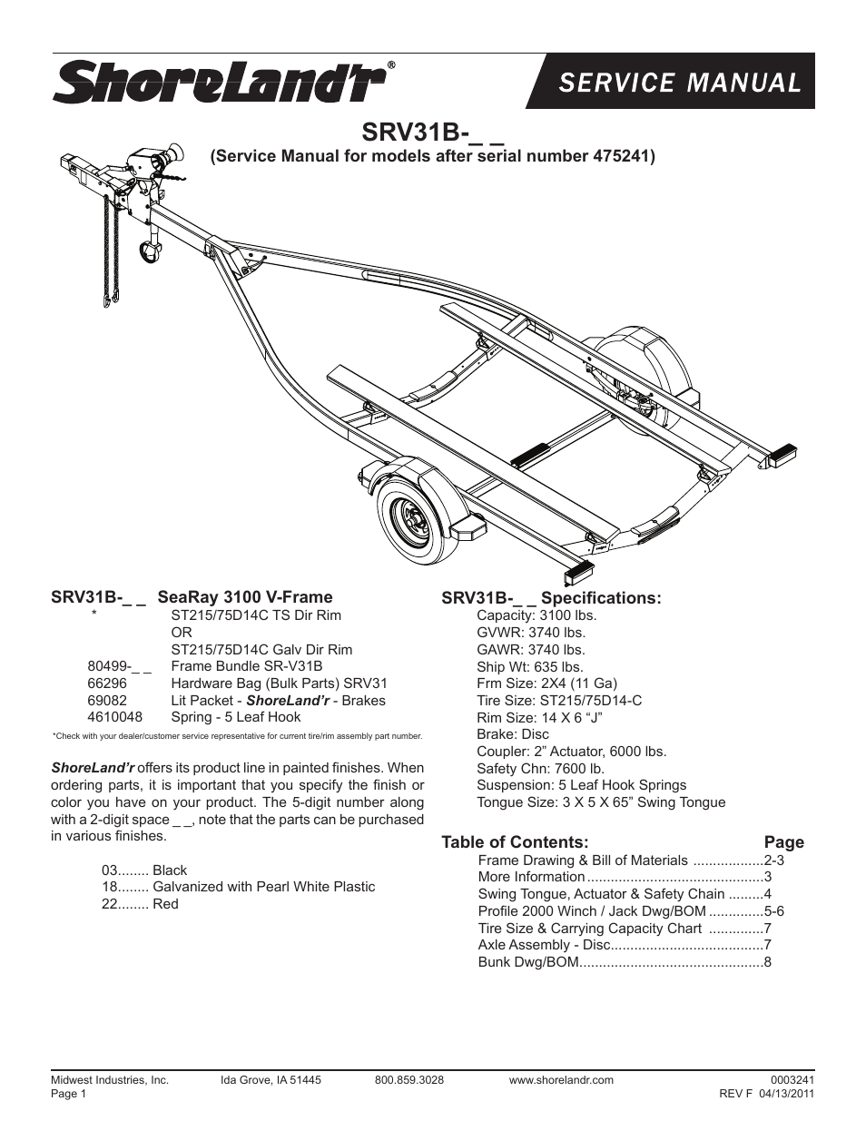 ShoreLand'r SRV31B V.4 User Manual | 8 pages