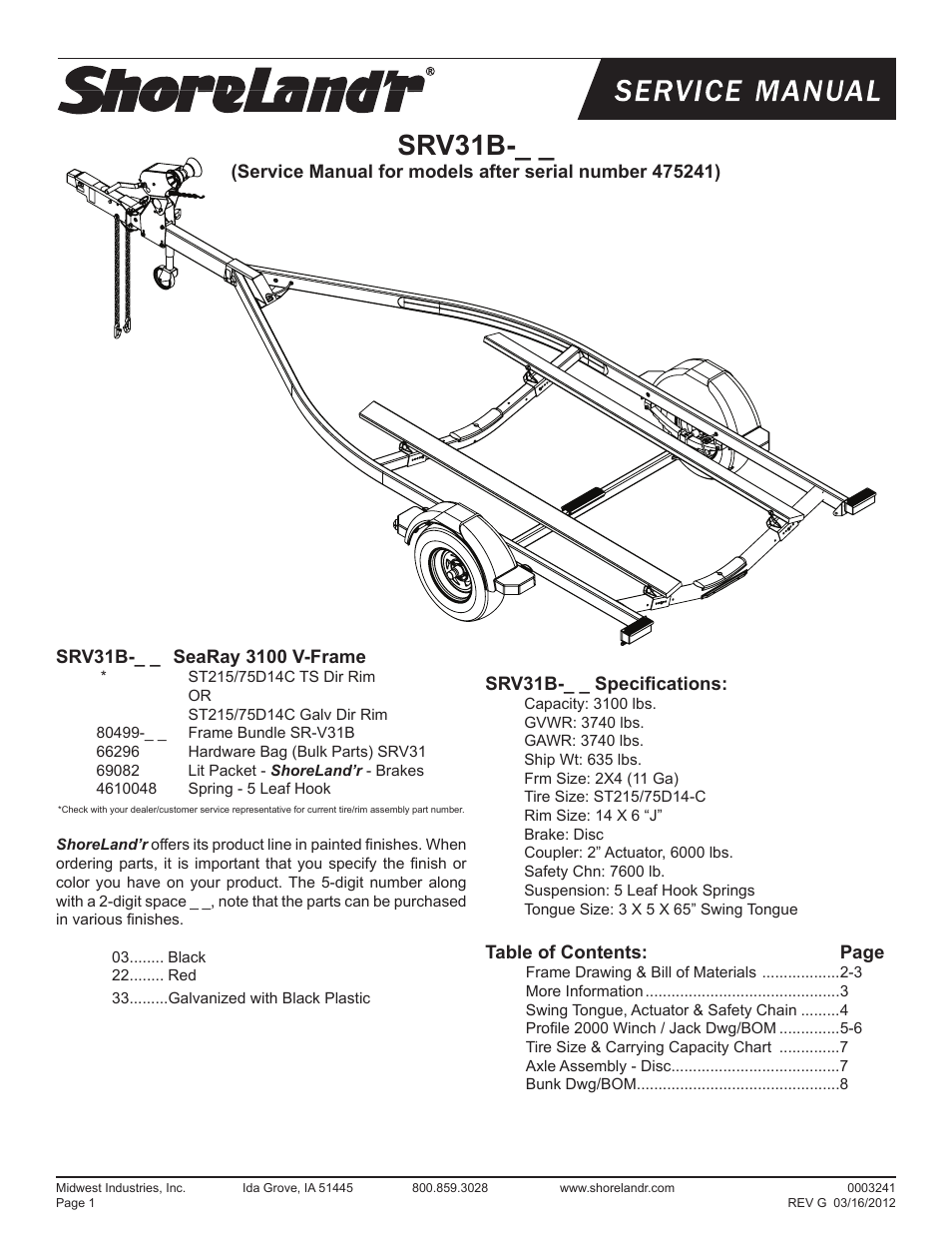 ShoreLand'r SRV31B V.5 User Manual | 8 pages