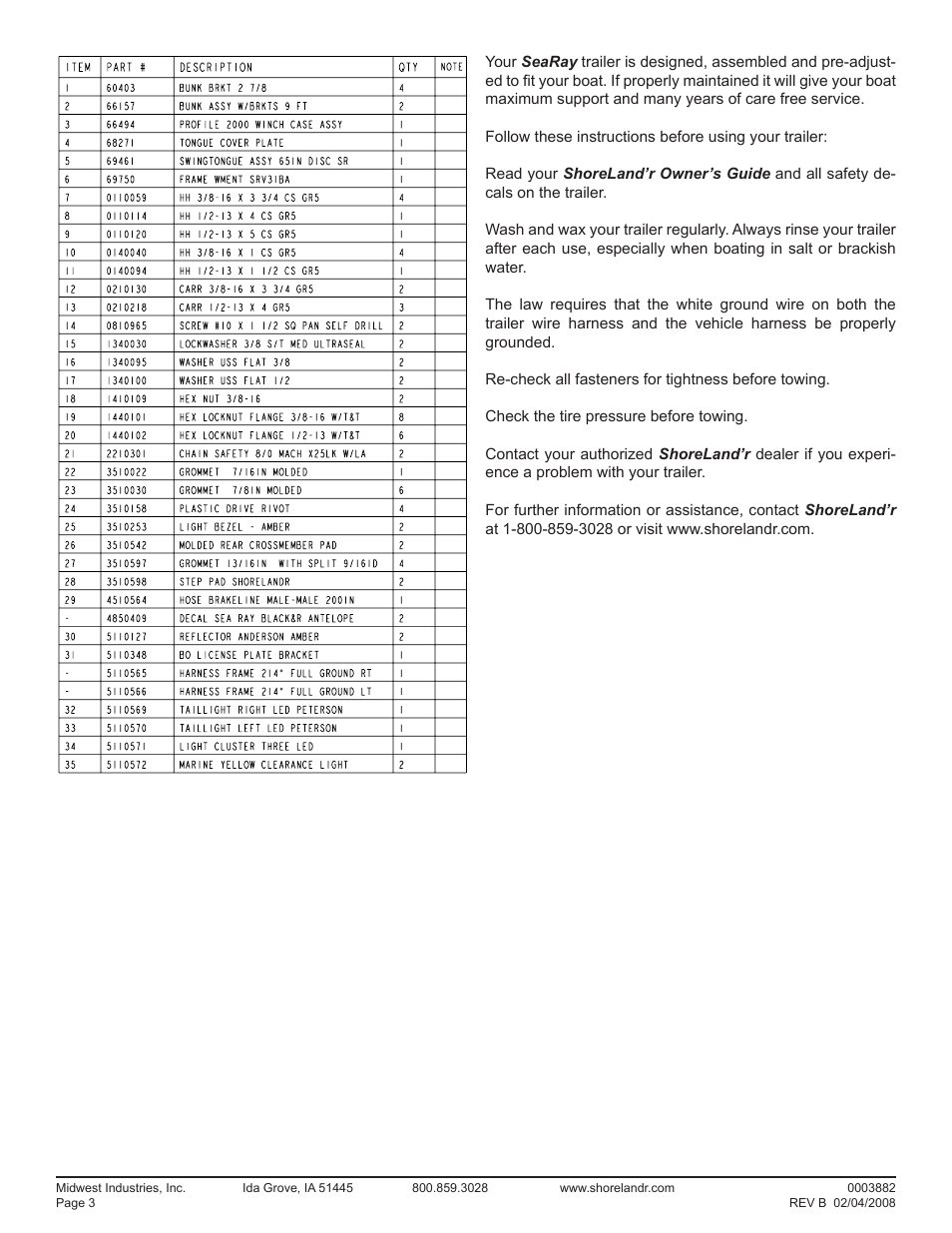 ShoreLand'r SRV31CB User Manual | Page 3 / 8