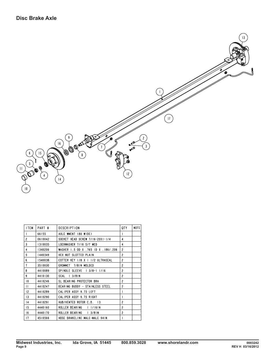 Disc brake axle | ShoreLand'r SRV42TB V.1 User Manual | Page 9 / 12